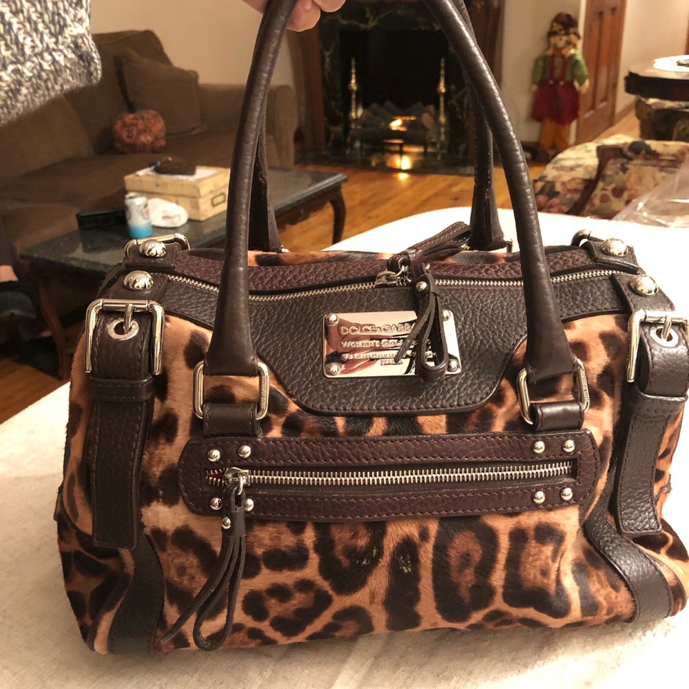 Dolce & Gabbana Leopard Satchel Bag